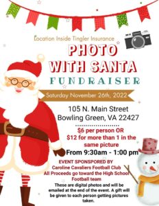 CHS Football Fundraiser:  Photos with Santa