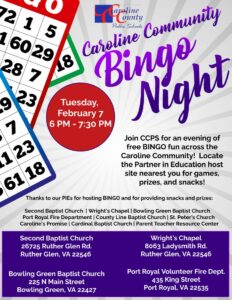 Caroline Community Bingo Night