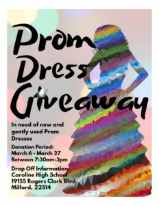 Assistance is needed in providing free prom dresses to our students.