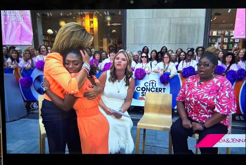 I'yana James hugs Hoda Kotb.